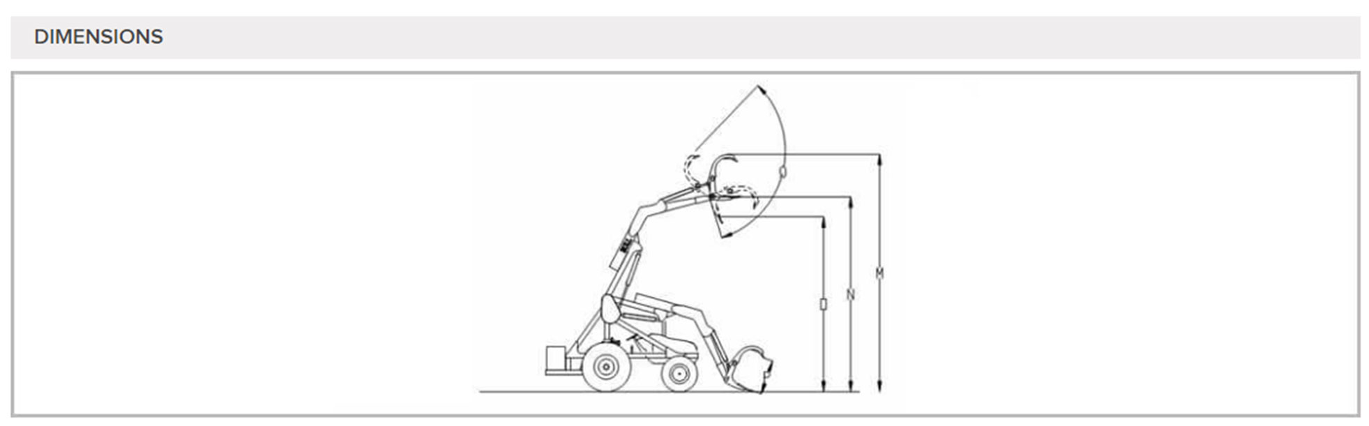 HD Ultra Sugarcane Loader dimensions